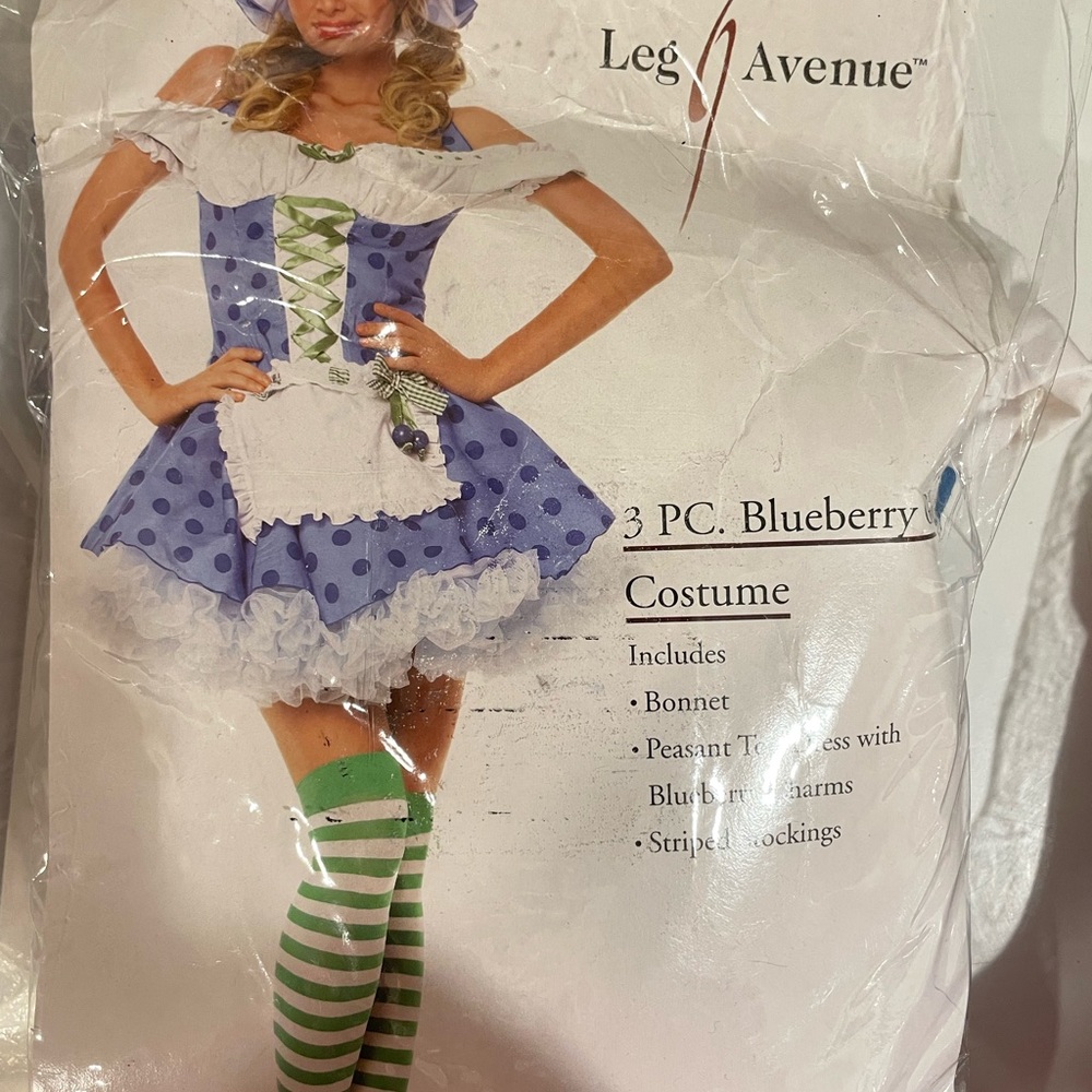 Leg Avenue Blue and White Halloween or anytime sexy Blueberry Girl Costume